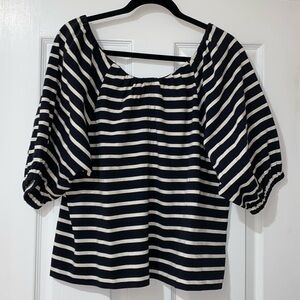 J. Crew Striped Balloon Sleeve Top - NWT